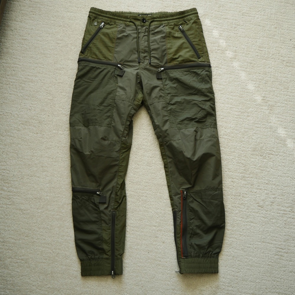 G-Star Raw PM CB Relaxed Tapered Cuffed Trainer Pants Olive Green Mens 33